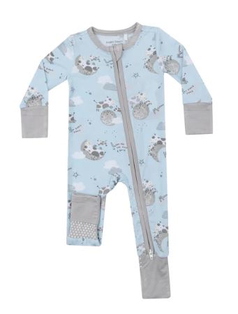 ANGEL DEAR ZIP ROMPER-LOVE YOU TO MOON COWS