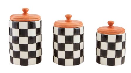 MUD PIE CHECKERED CANISTER SET