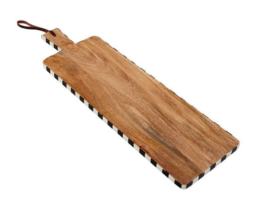 MUD PIE LONG BISTRO CHECKED EDGE BOARD