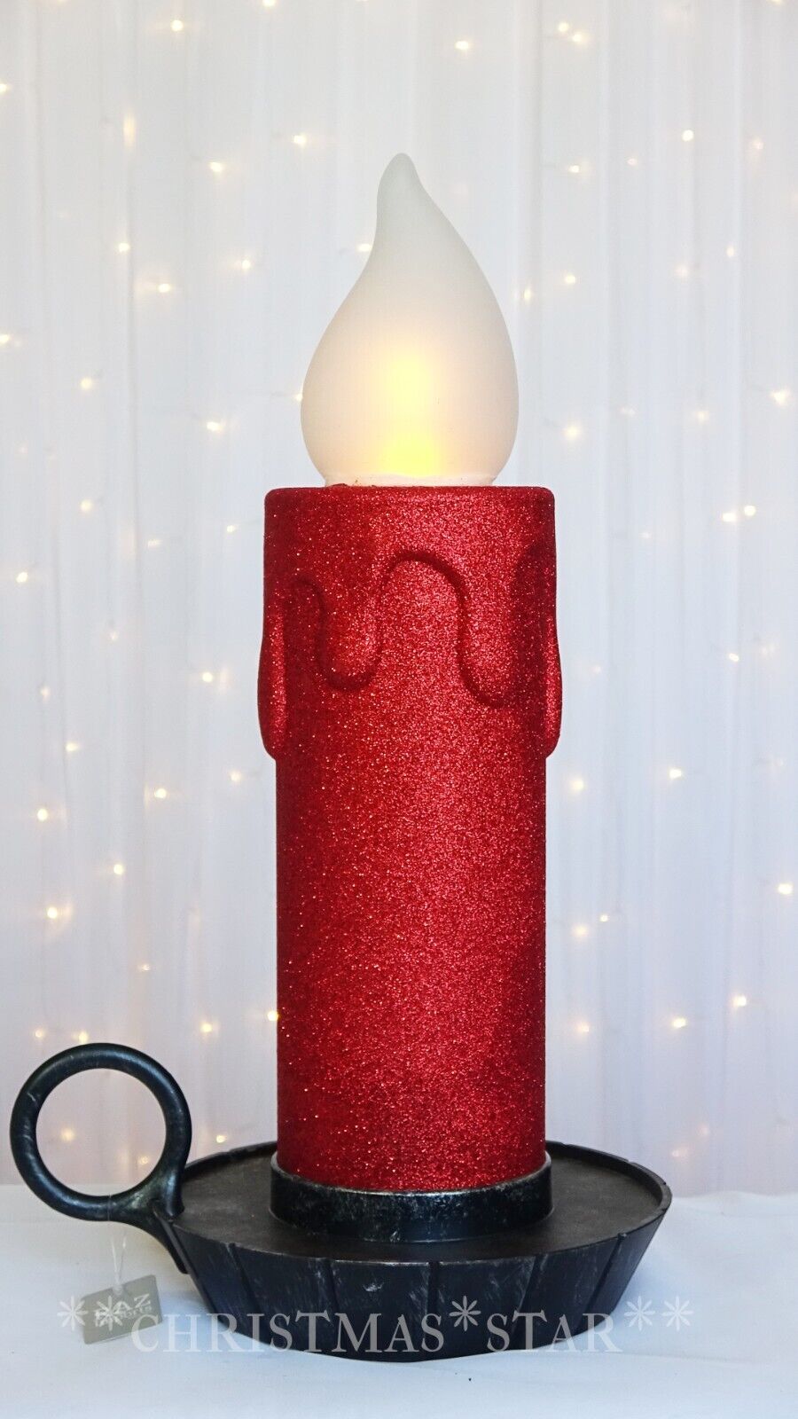 RAZ RED GLITTER BATTERY OP-CANDLE