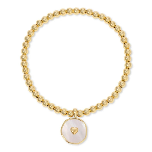 SPLENDID IRIS- 4mm BEADED HEART BRACELET