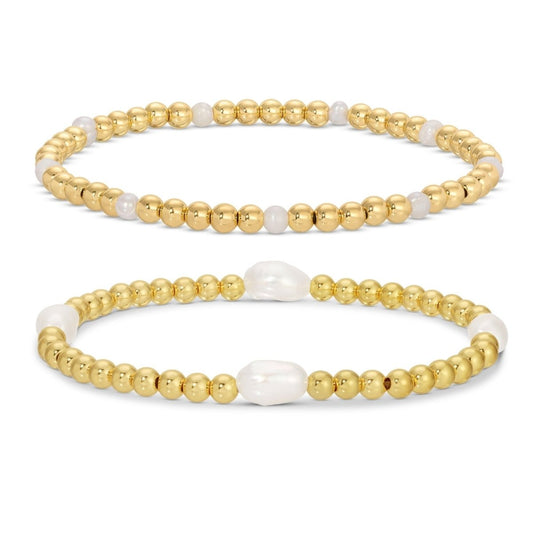 SPLENDID IRIS-4MM STRETCHW/W MED PEARLS BRACELET