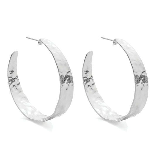SPLENDID IRIS FLAT MED HOOP-SILVER