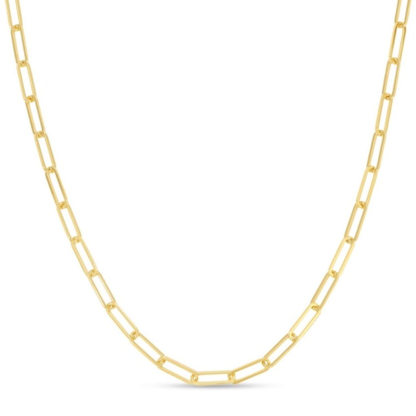 SPLENDID IRIS-NECKLACE-16" LARGE DISC LINK CHAIN-GOLD