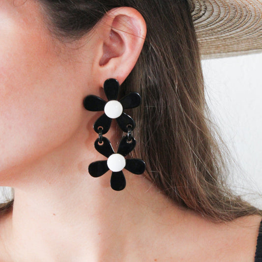 SUNSHINE TIENDA-STACKED BLK FLOWER