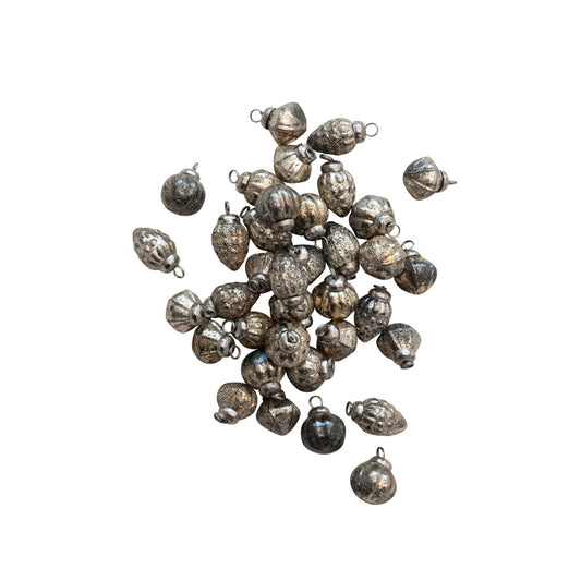 S/36 1"GLASS ORNAMENTS IN BAG-MERCURY