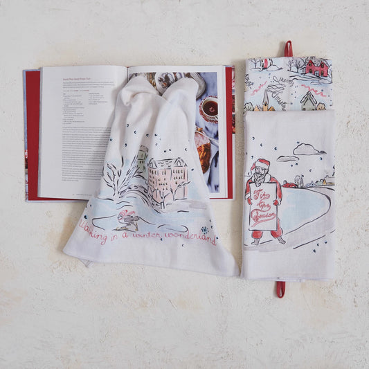 28X18 TEA TOWEL HOLIDAY SCENE-TIS THE SEASON