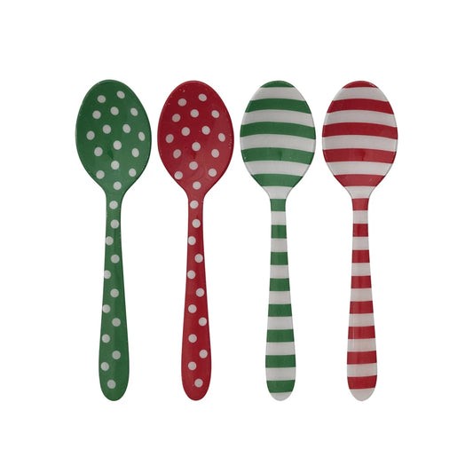 5 1/4" L ENAMELED STAINLESS STEEL SPOON W/PATTERN