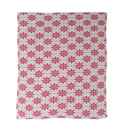 60X50 COTTON THROW-SNOWFLAKE -PINK/CREAM