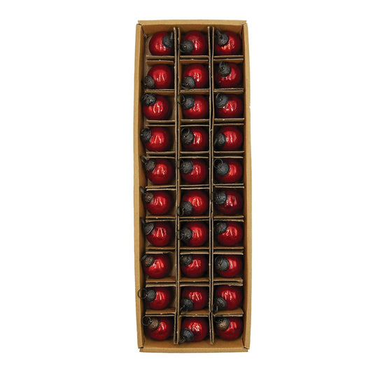 S/30 1" MERCURY GLASS BALL ORNAMENT-RED