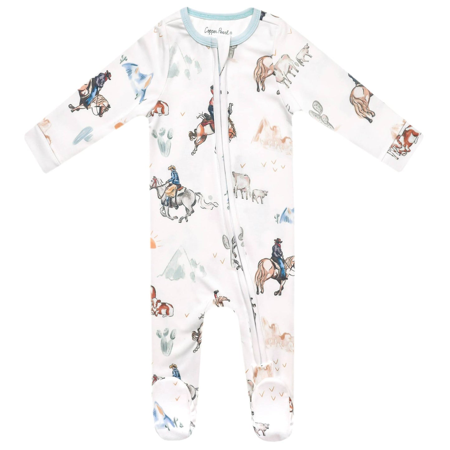 COPPER PEARL ZIP UP FOOTIE-BOONE
