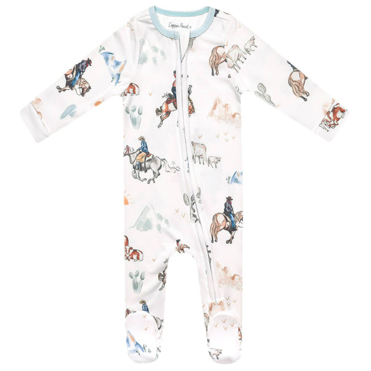 COPPER PEARL ZIP UP FOOTIE-BOONE