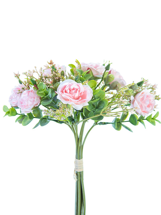 11" MINI ROSE BOUQUET-LT PINK