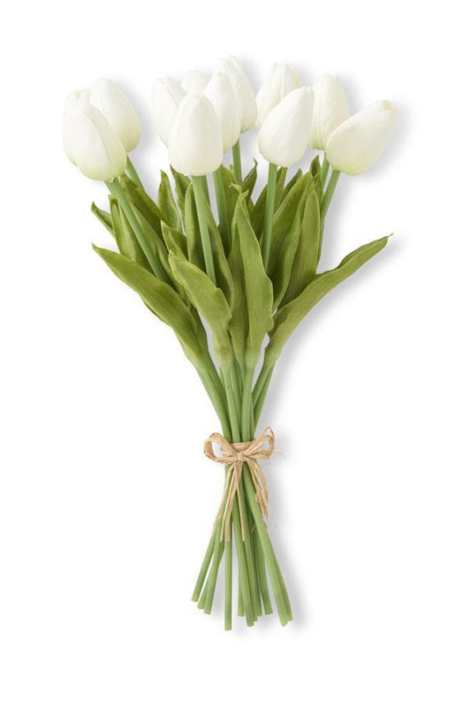 REAL TOUCH 13.5"  MINI TULIPS/WHITE