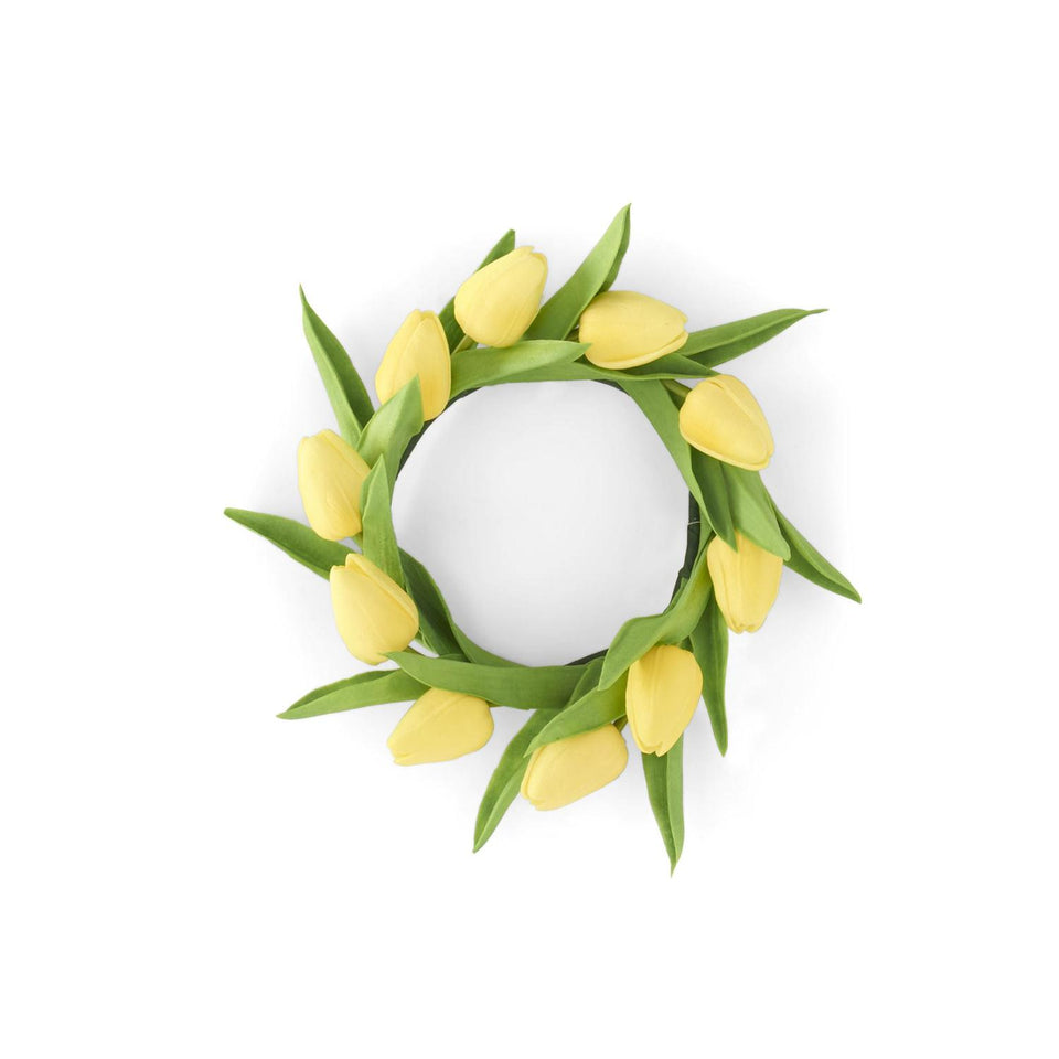 8.5" TULIP CANDLE RING-YELLOW