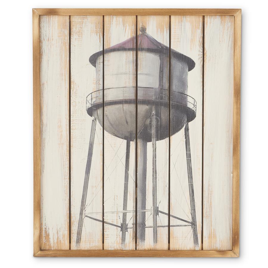 WOOD WATER TOWER SIGN