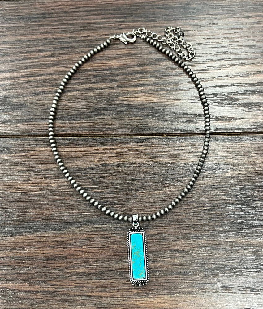 ISAC 16" TINY 4 MM NAVAJO W/TURQ BAR