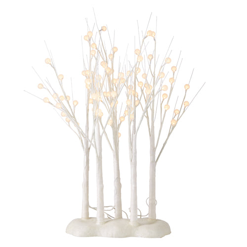 33" GLITTERED WHITE LIGHTED GROVE