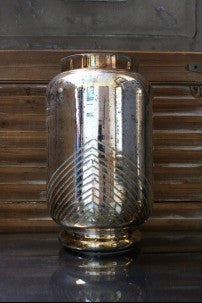 11" MERCURY GLASS CANDLE HOLDER