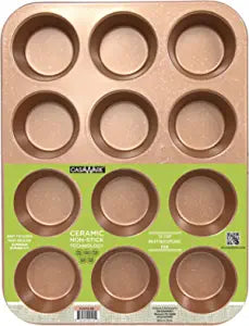 12C MUFFIN PAN-ROSE GD