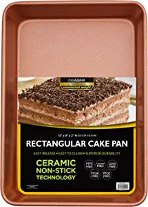 RECT CAKE PAN ROSE GD-13X9X2