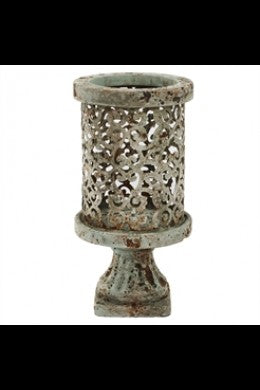 THE LIGHT GARDEN TEAL CANDLE HOLDER 5X10