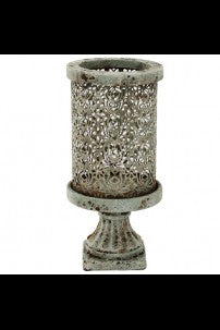 THE LIGHT GARDEN TEAL CANDLE HOLDER 6X12