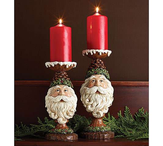 SANTA FACE CANDLEHOLDER - LARGE