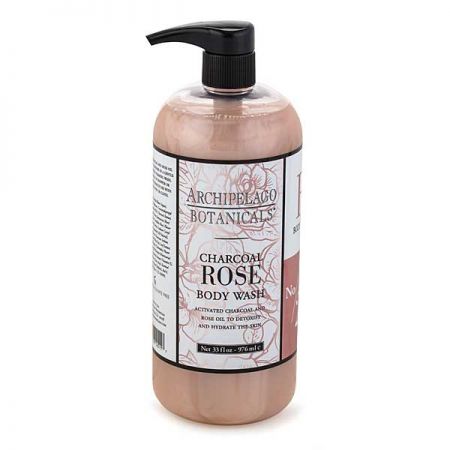 CHARCOAL ROSE BODY WASH/33 OZ