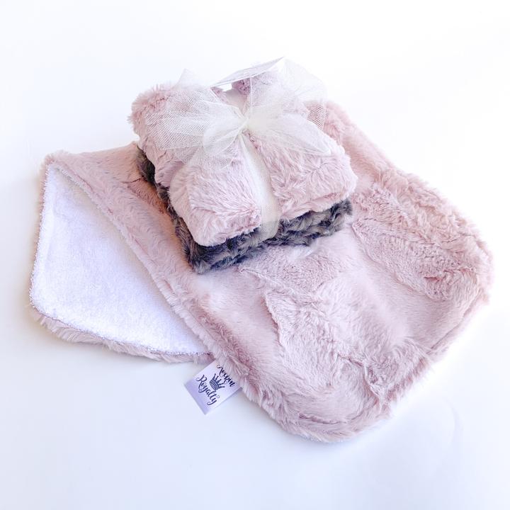 ROCKIN ROYALTY BURP CLOTH SET DUSTY ROSE