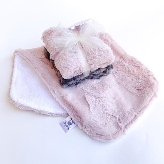 ROCKIN ROYALTY BURP CLOTH SET DUSTY ROSE