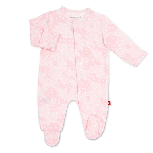 PINK DOESKIN MAGNETIC FOOTIE/6-9