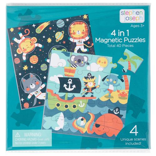 4 IN 1 MAGNETIC PUZZLE BOOK/BOY