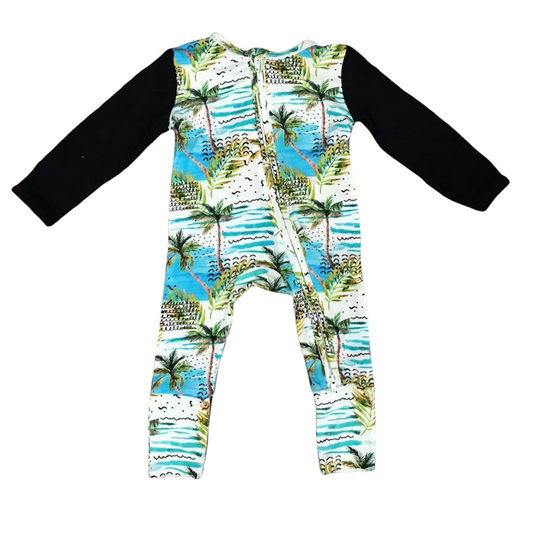 ROCKIN ROYALTY FOOTIE/TROPICAL PALMS - 50% OFF - DISCOUNT APPLIED AT CHECKOUT