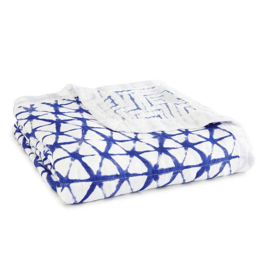 ADEN & ANAIS SILKY SOFT BLANKET-INDIGO