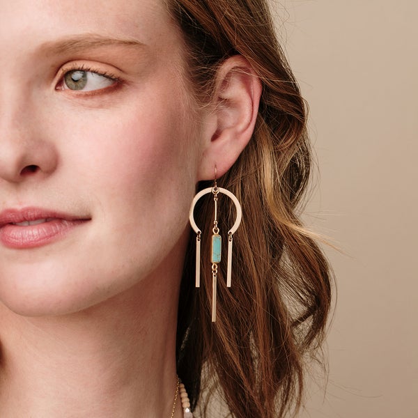SCOUT DREAM CATCHER EARRING/TURQ&GOLD