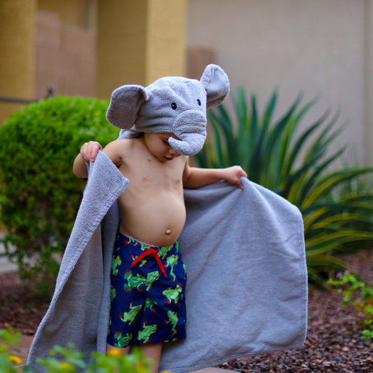 CHILD HOODED TOWEL/ELEPHANT
