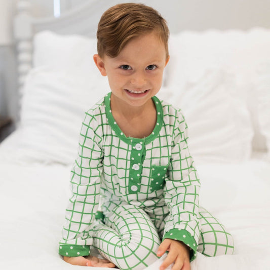 SUGAR BEE PJS/ MULBERRY GREEN CHECK-2T