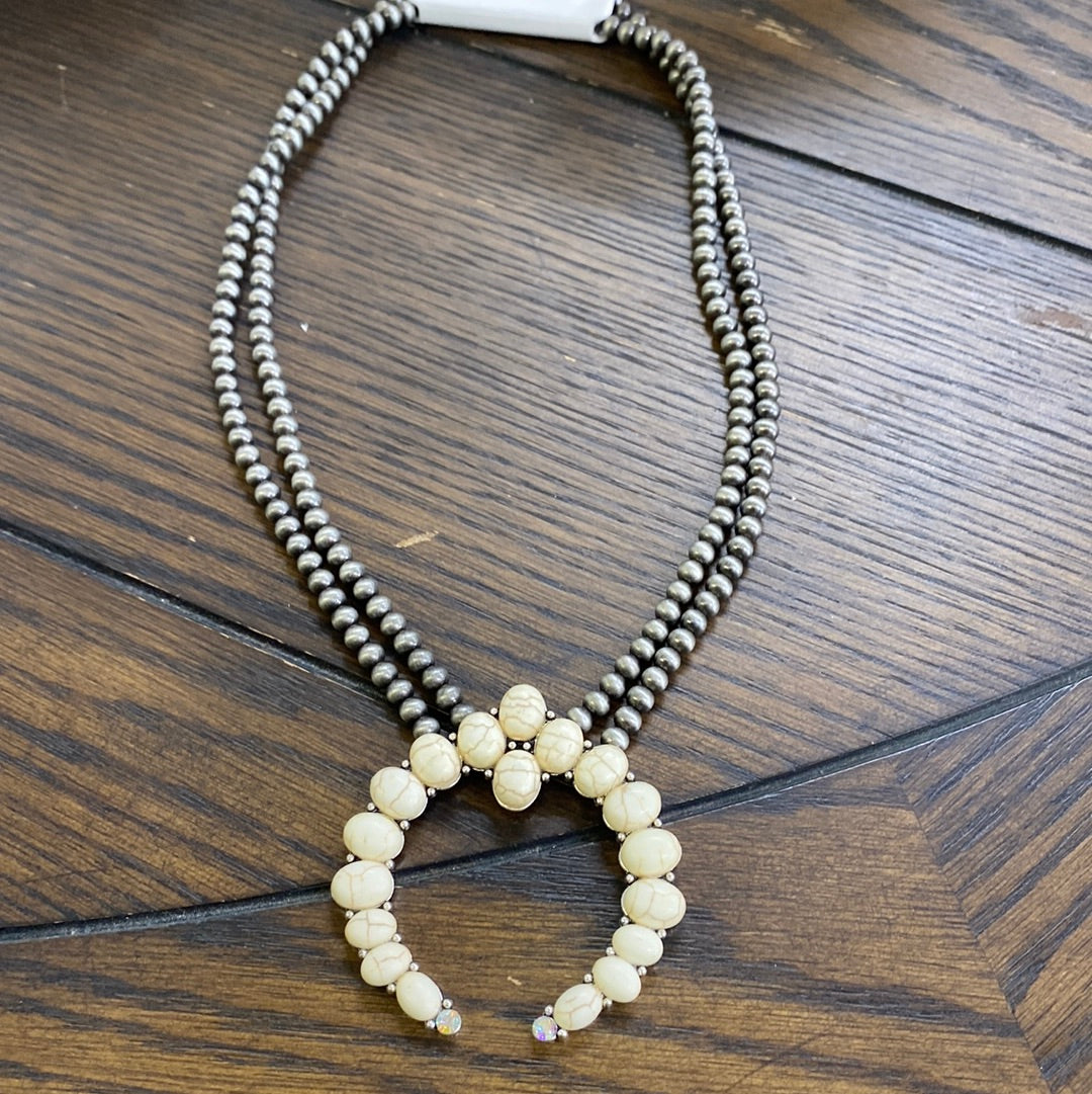 DOUBLE STRAND SQUASH NECKLACE