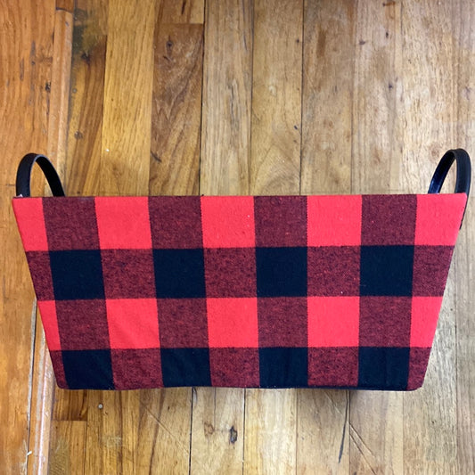 RED-BLACK BUFFALO PRINT BASKET