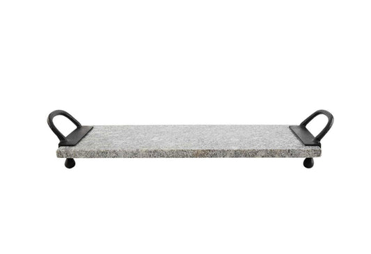 GRANITE BOARD W/IRON HANDLES