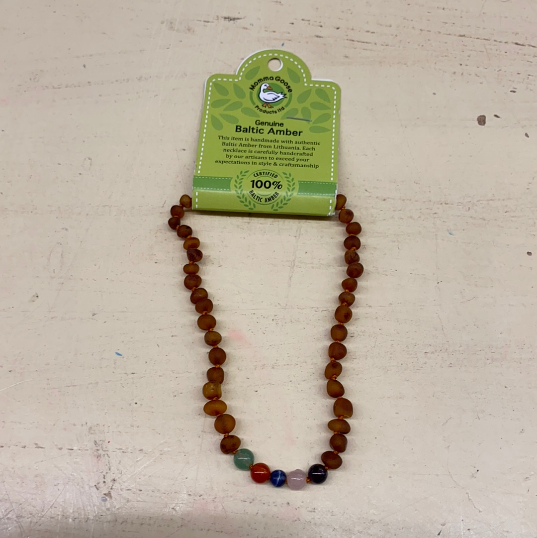 BABY BALTIC AMBER NECKLACE/SM GEMRAINBOW