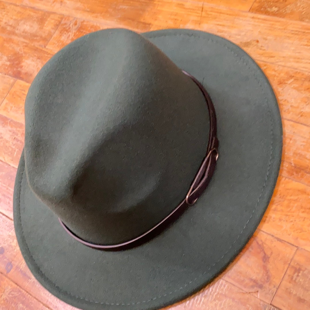 ODIVA FELT HAT/FOREST GREEN