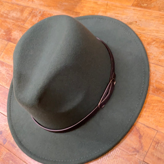 ODIVA FELT HAT/FOREST GREEN