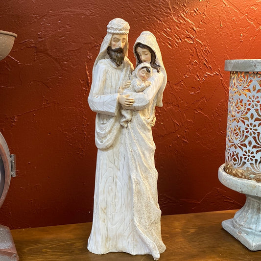 15" CARVED HOLY FAMILY