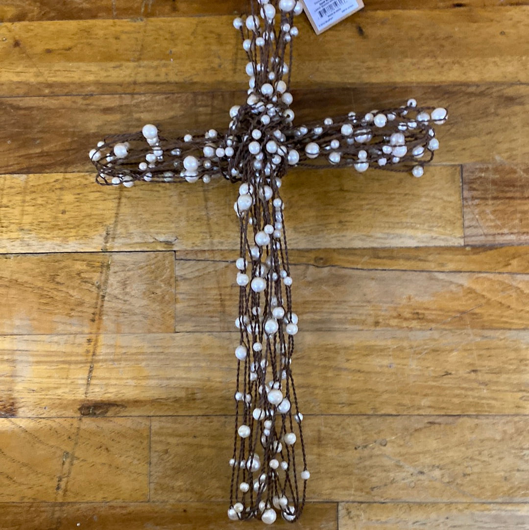 LARGE BEADED WIRE CROSS
