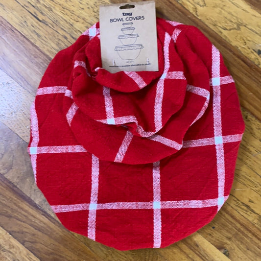 CLASSIC CHECK FOOD COVE SET OF 4/RED