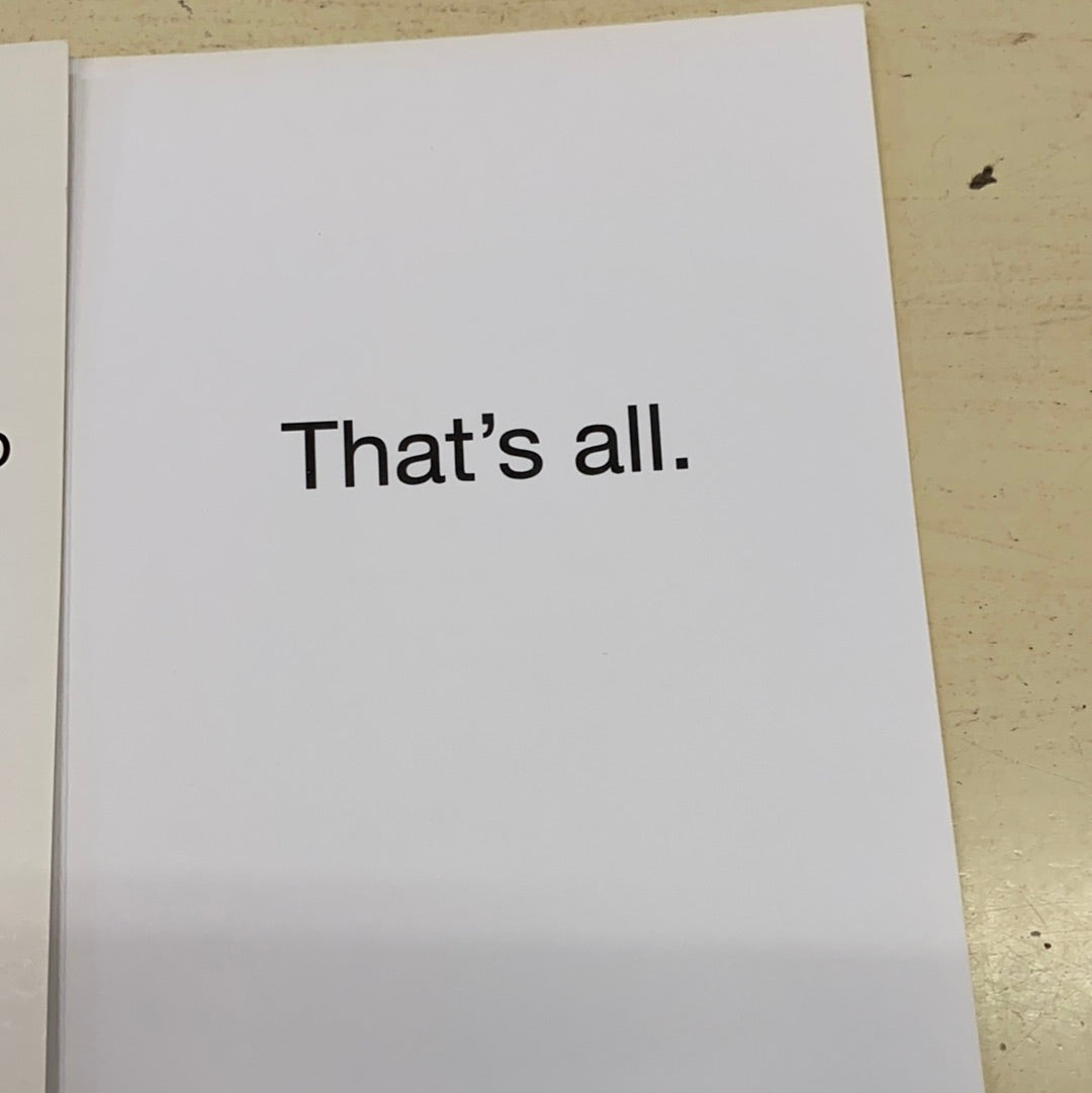 THATS ALL CARDS/FORWARDING ADDRESS