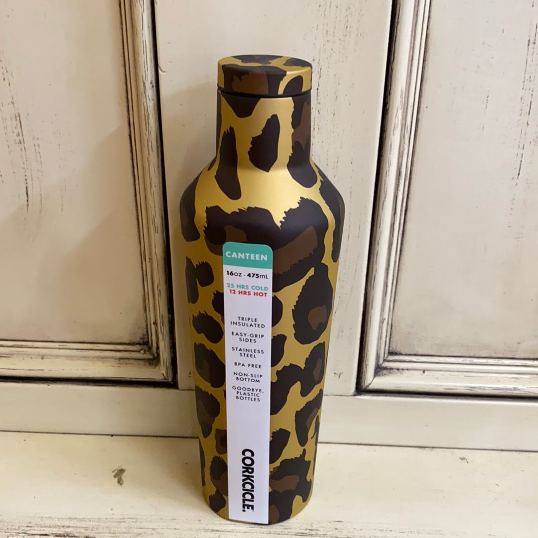 CORKCICLE LUXE LEOPARD CANTEEN/16 OZ