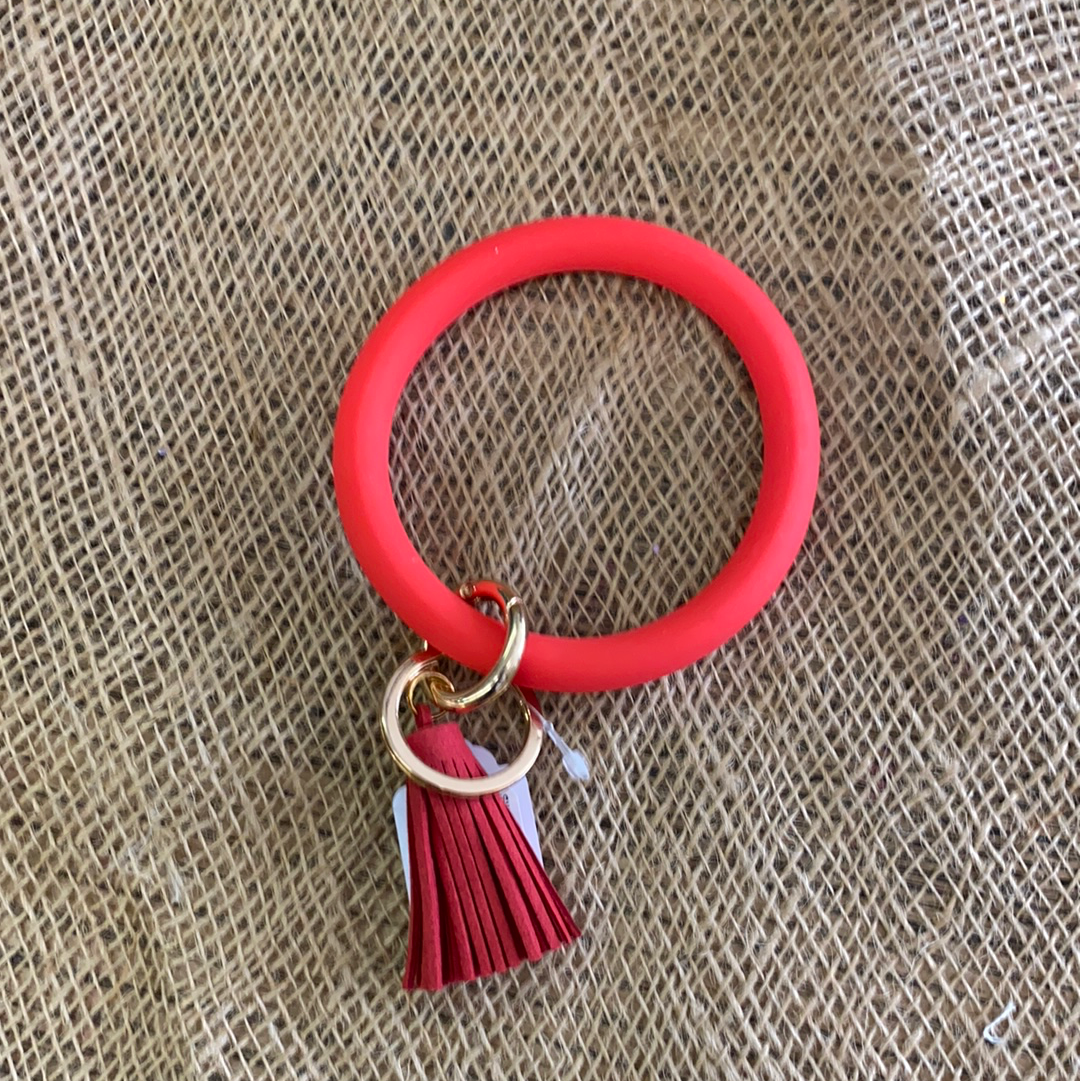 SILICONE KEY RING/RED